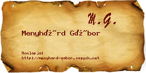 Menyhárd Gábor névjegykártya