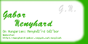 gabor menyhard business card